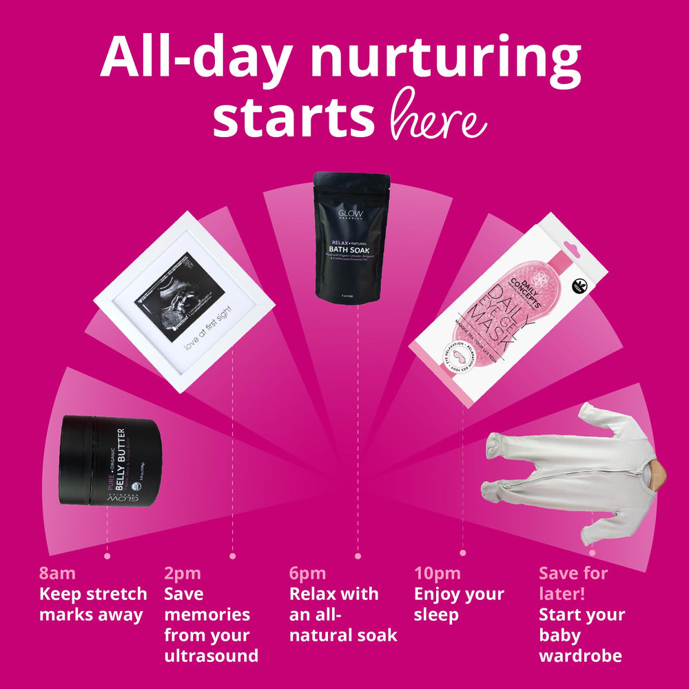 Bump Boxes gift set box showcases curated pregnancy care essentials wrapped for gifting