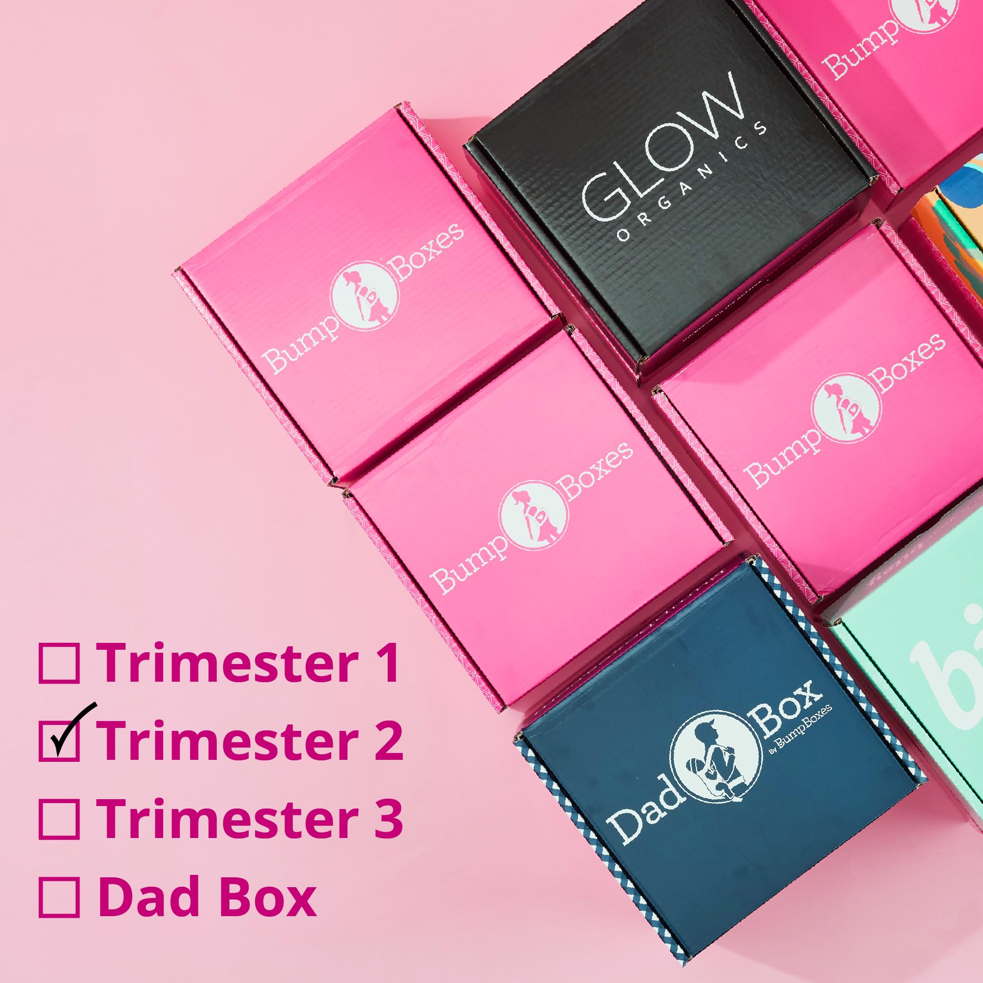 Bump Boxes pregnancy care package image captures complete second-trimester essentials