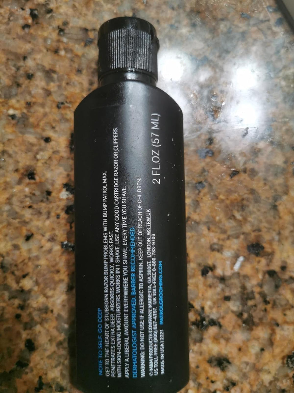 Bump Patrol bottle closeup for quick recognition and branding