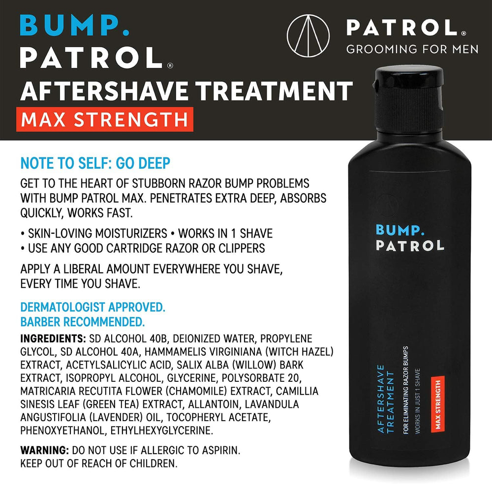 Bump Patrol being applied to the neck to help reduce irritation after shaving