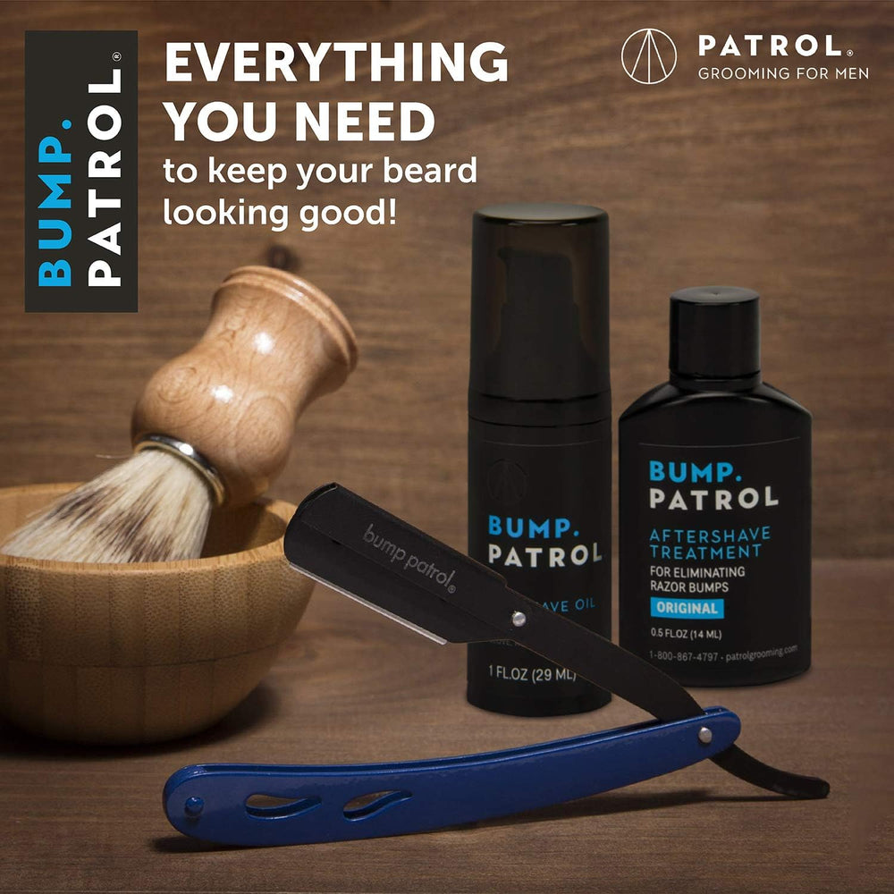 Bump Patrol travel-size 2oz bottle ready for on-the-go grooming.