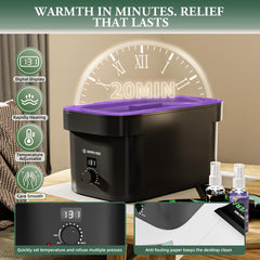 BUMPLYBEE paraffin wax machine with 7000ml capacity and lid open for full-hand and elbow treatment