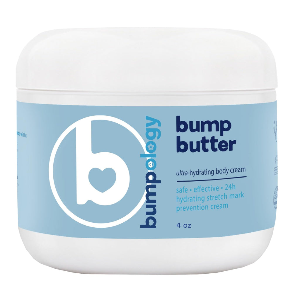 Bumpology Bump Butter bottle front showing all-in-one hydration for skin