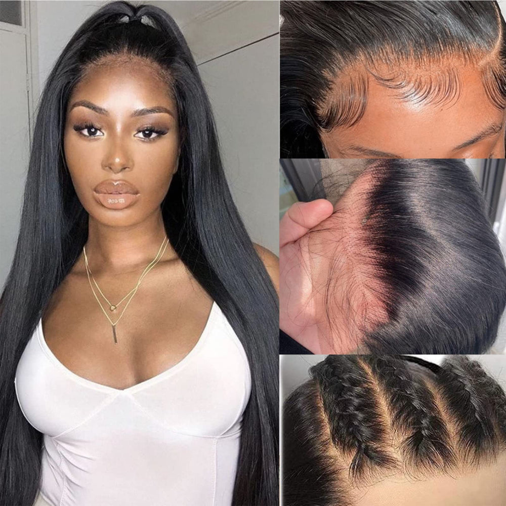 bunGiol 28inch lace-front wig shows natural hairline for a seamless part