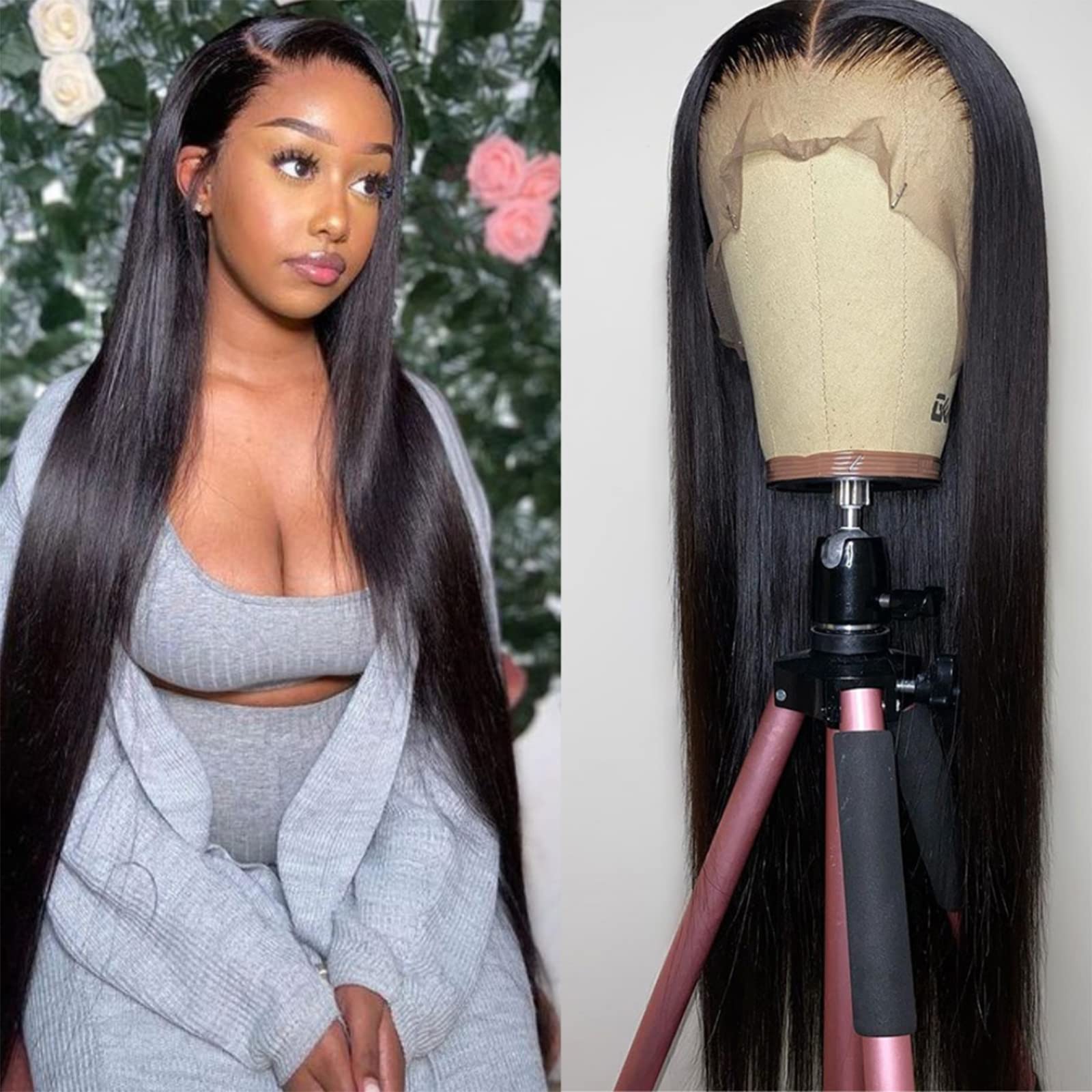 bunGiol 30 inch lace-front wig in straight style for everyday versatility