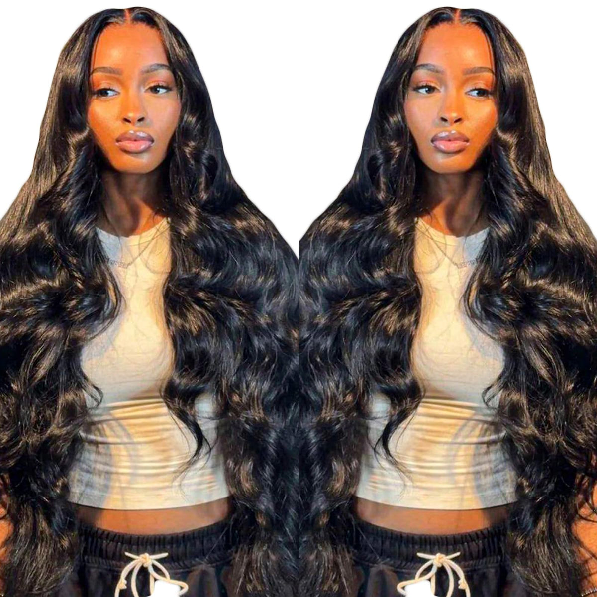 bunGiol glueless wig 26-inch body wave close-up for natural look and easy wear