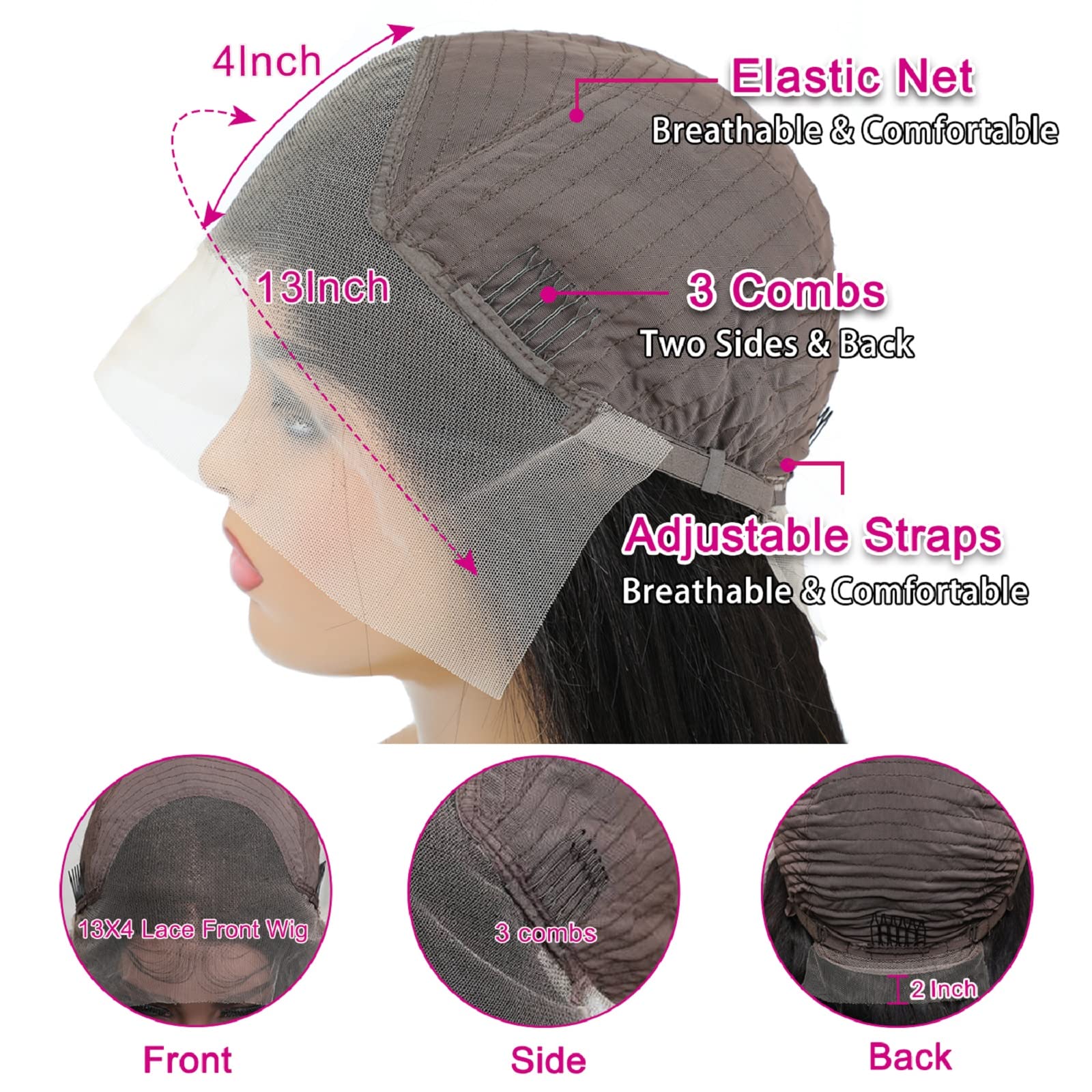 bunGiol straight hair with 180% density for fuller, natural-looking styling