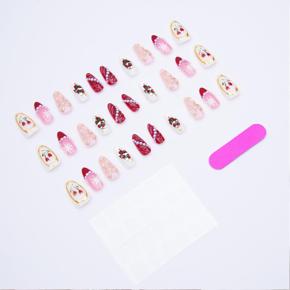 BUNLVDI Christmas press-on nails quick glue-on application for minutes.