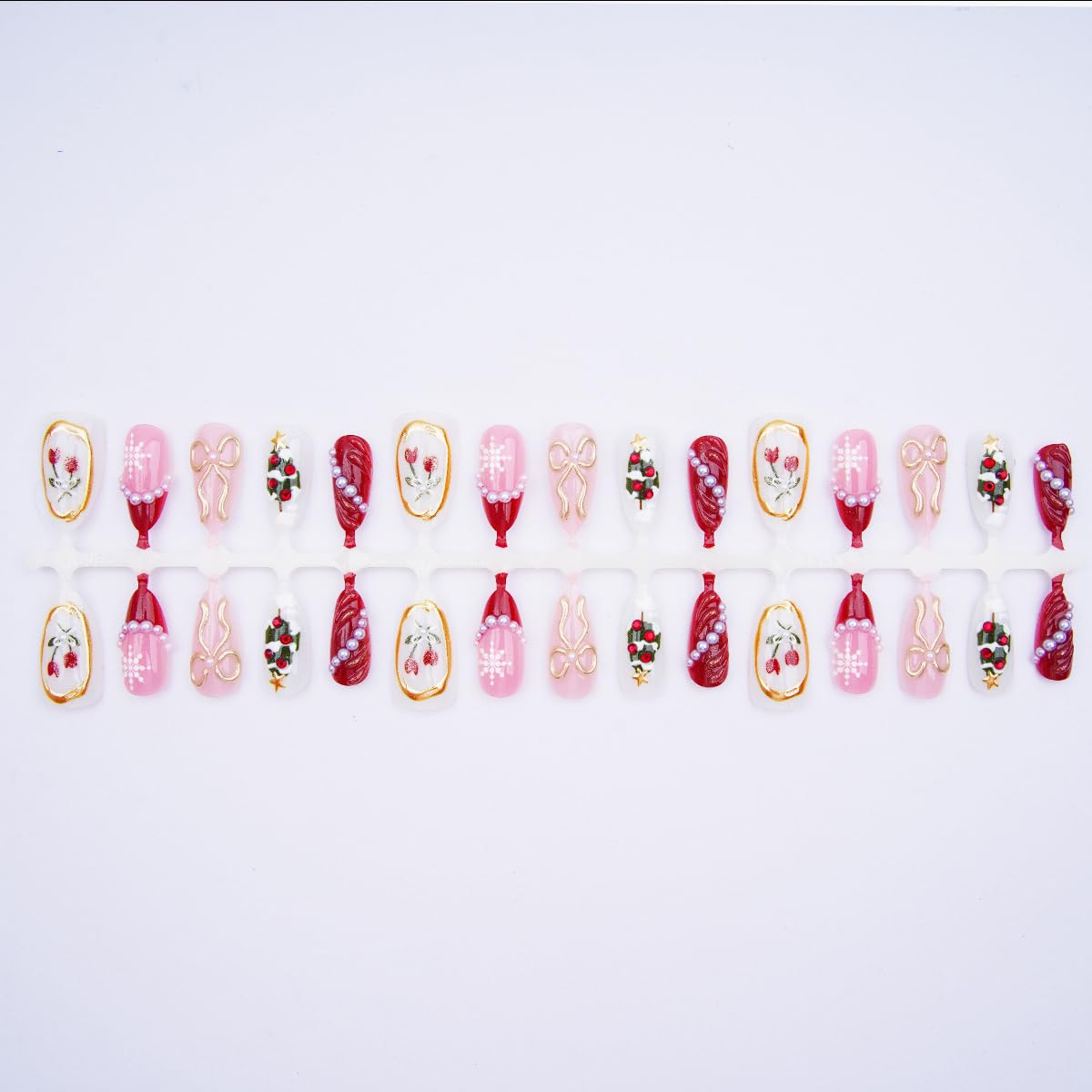 BUNLVDI Christmas press-on nails simple removal for easy reuse.