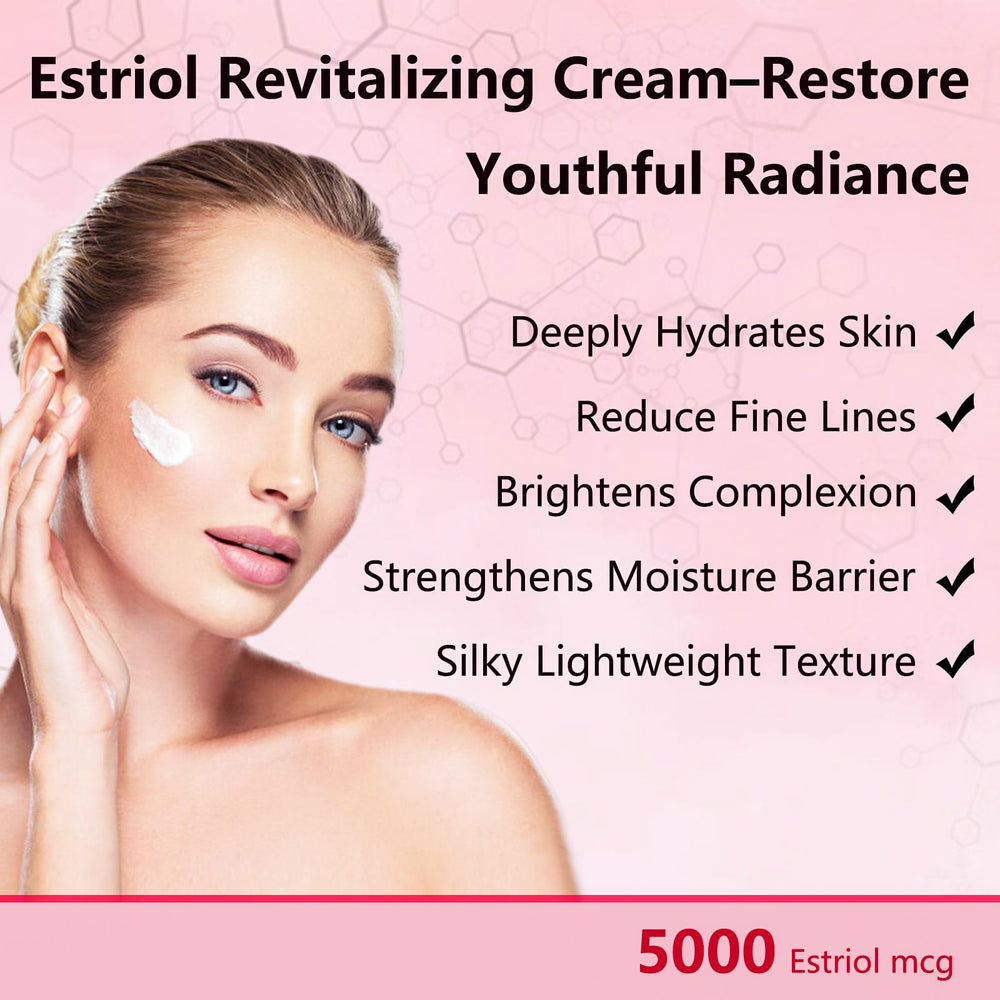 BUNUSS Estriol face cream pump-dispense image shows easy, mess-free application.
