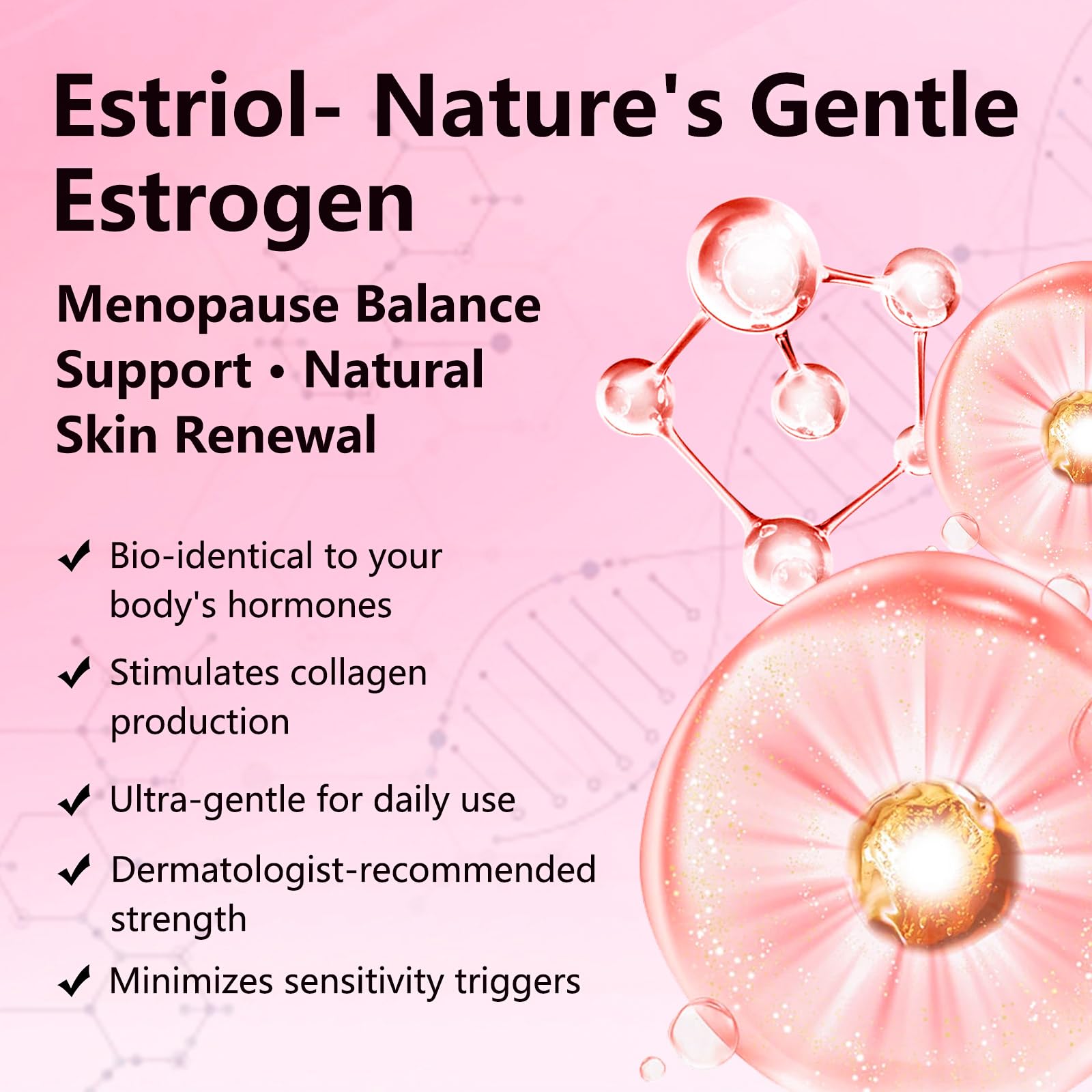 BUNUSS Estriol face cream texture closeup reveals velvety fast-absorbing finish.