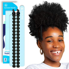 Bunzees large adjustable hair tie close-up with plushknit cushion for gentle scalp support