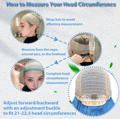 BUPPLER Heat-resistant fiber wig blue ready for styling with heat tools