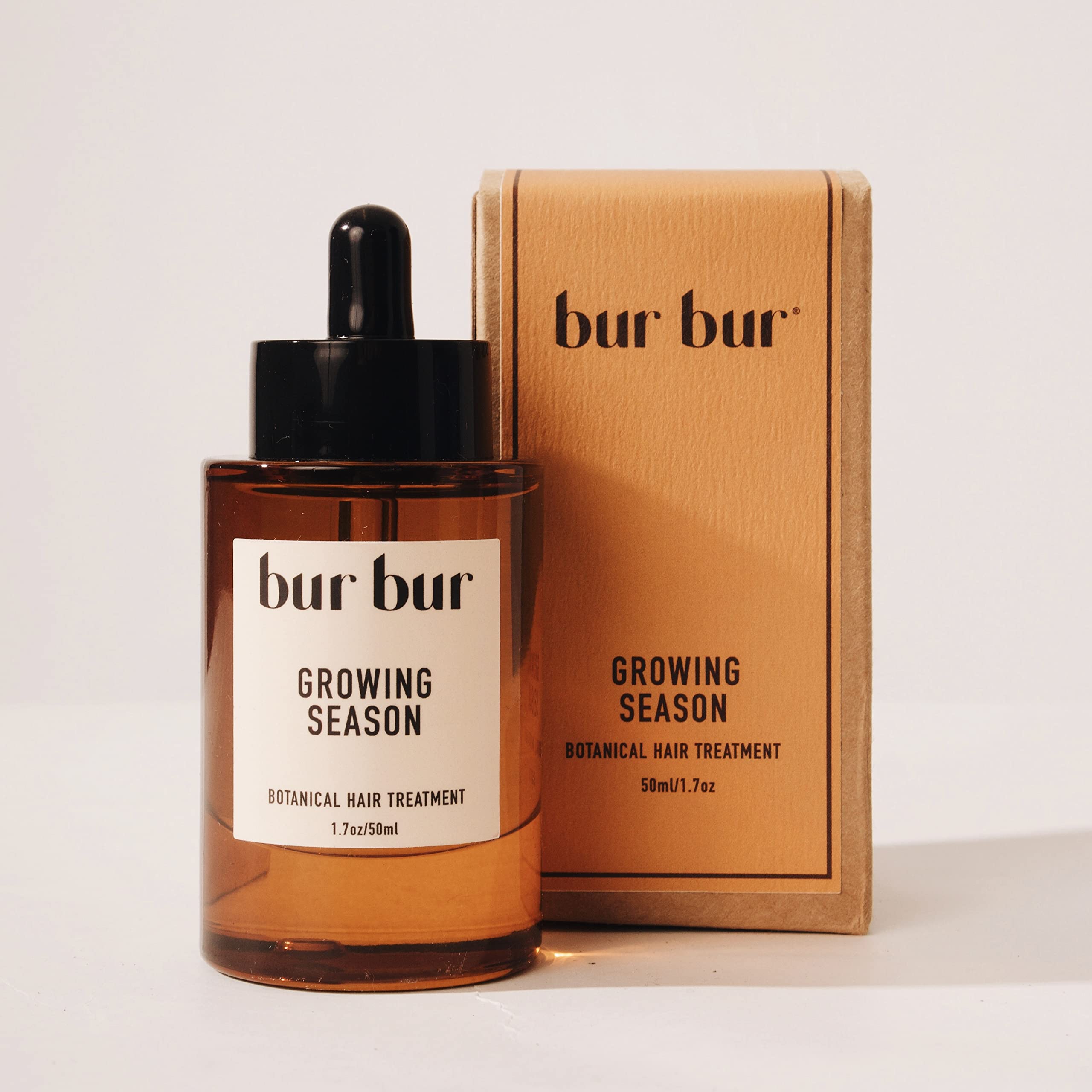 Bur Bur Growing Season Oil leaves glossy, shinier hair finish.