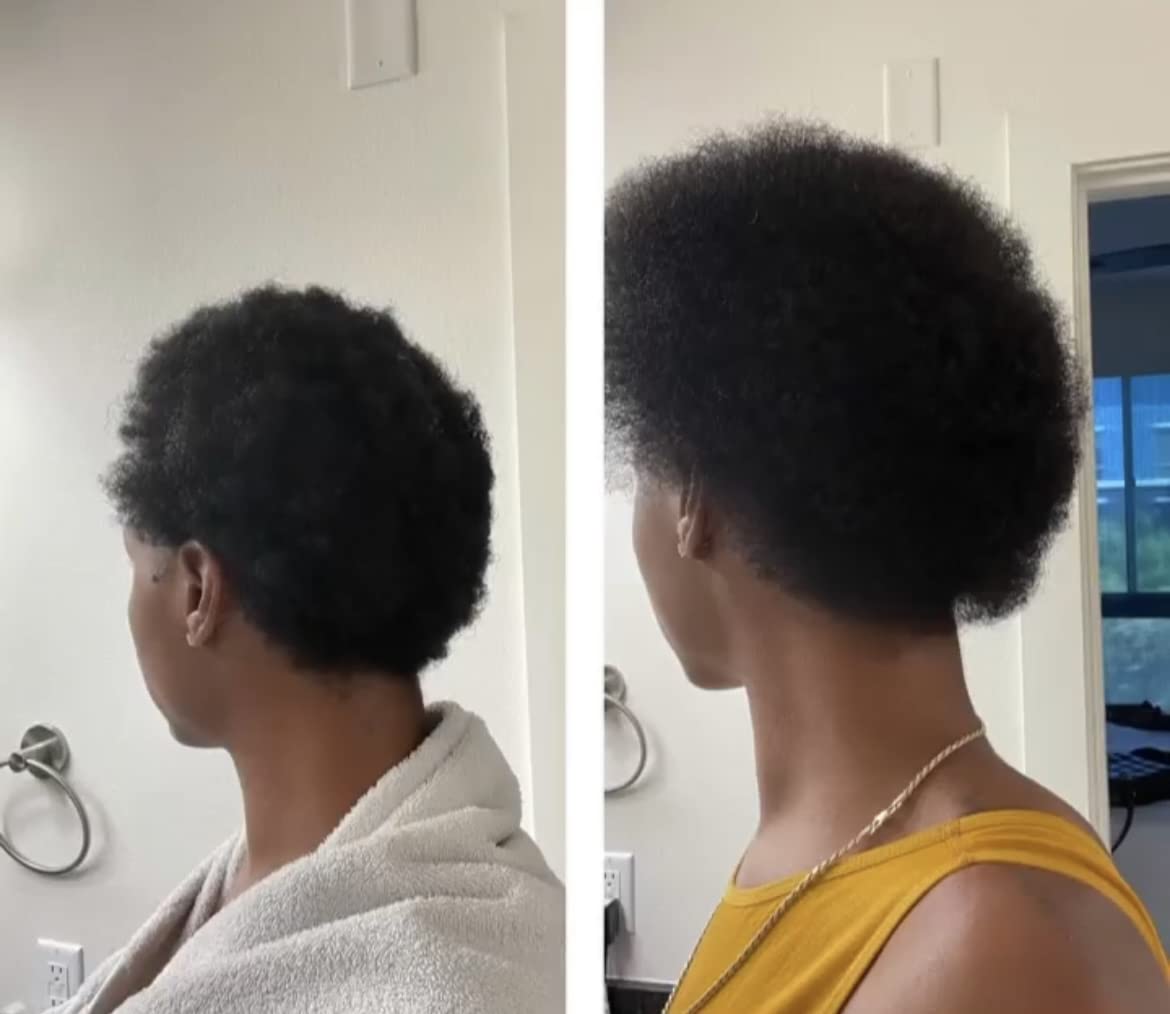 Bur Bur Growing Season Oil used as pre-wash treatment on scalp.