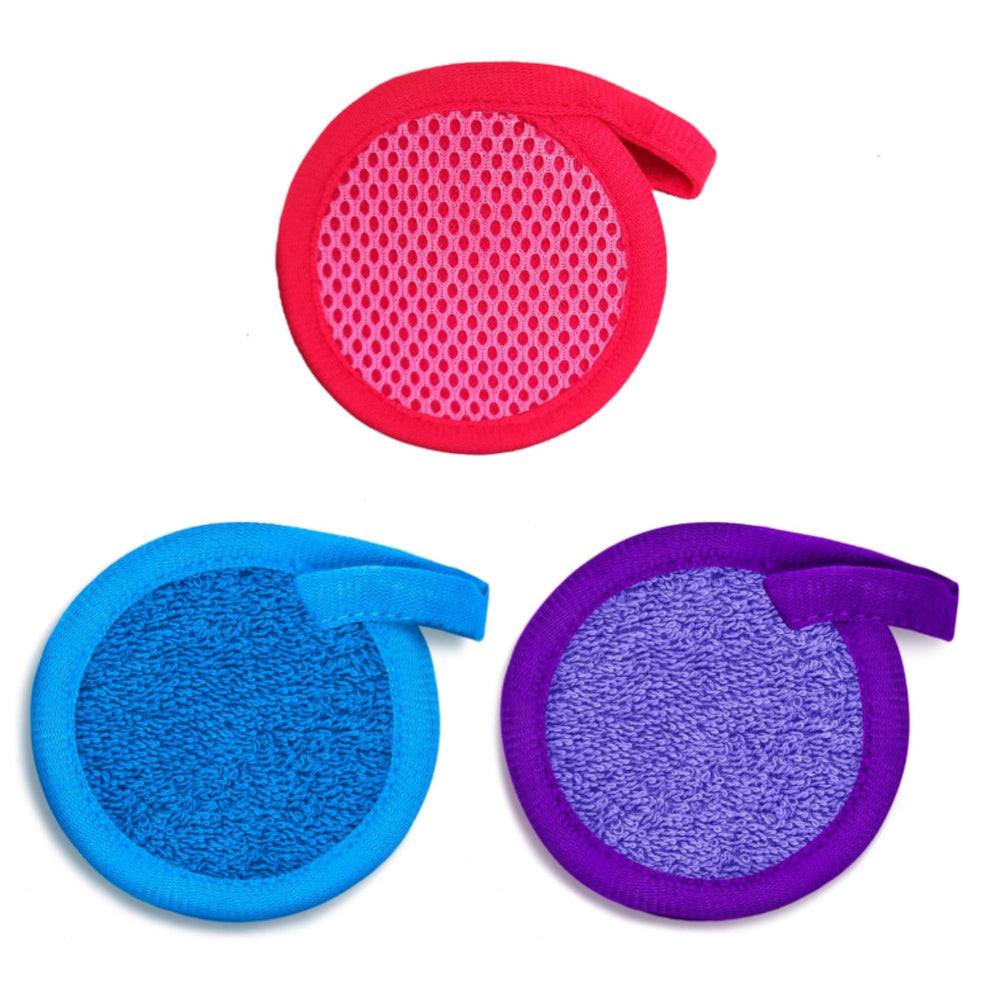 Paño desmaquillante de microfibra BURIUS, almohadilla redonda para limpieza suave.