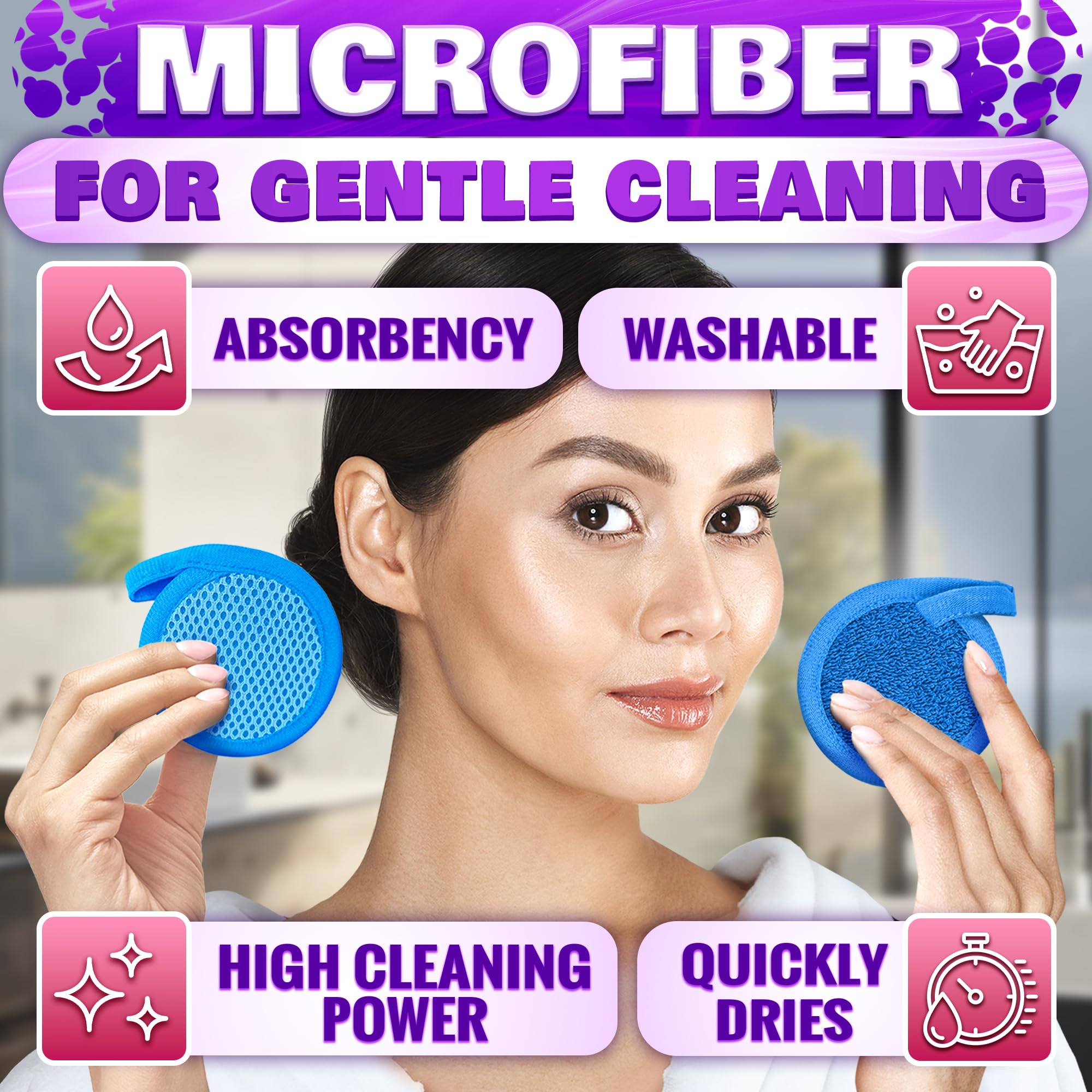 Almohadilla circular BURIUS, 3,2 pulgadas, ideal para exfoliar rostro.
