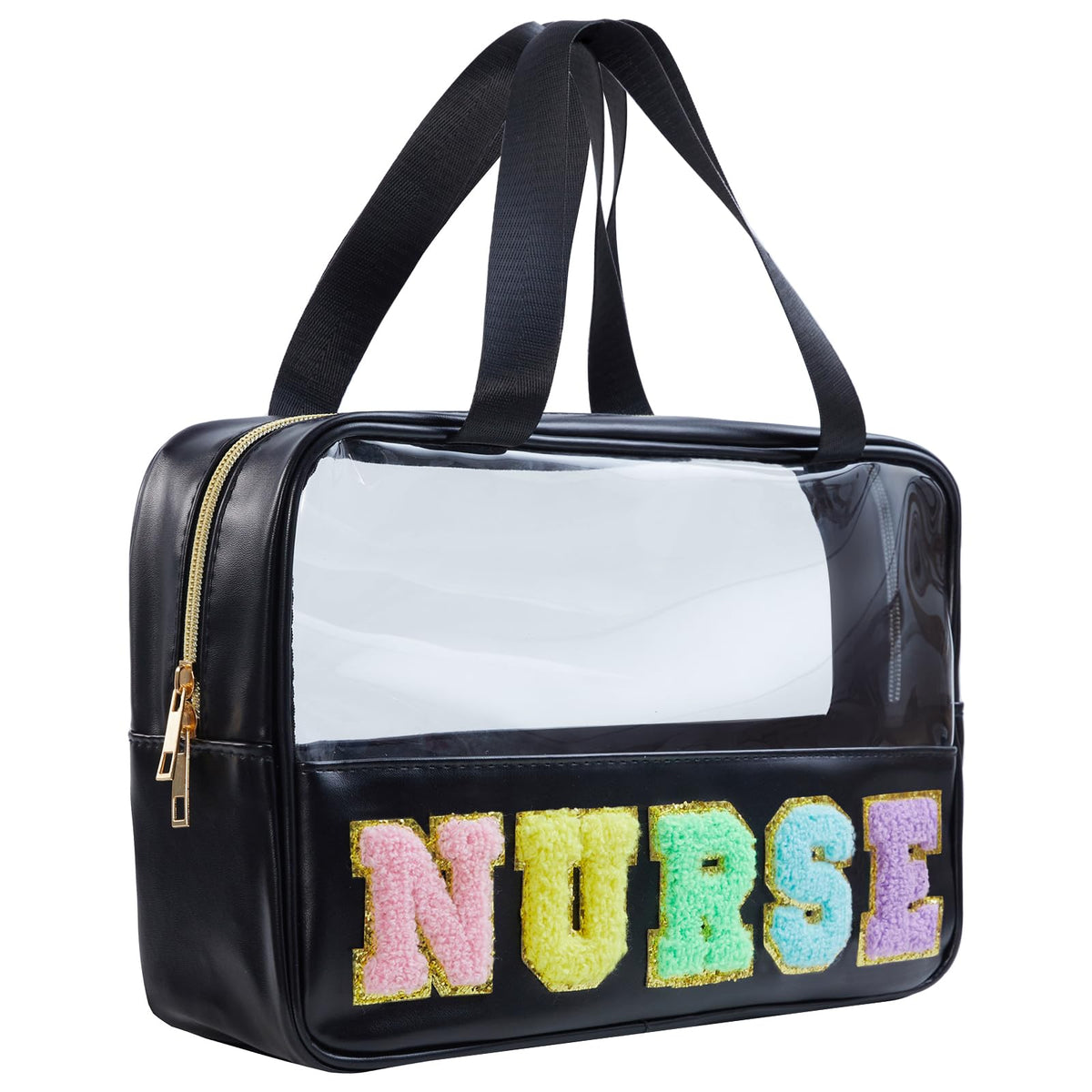Burskit Nurse Bag with chenille lettering keeps essentials organized for daily use