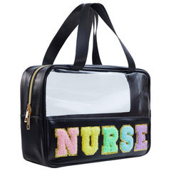 Burskit Nurse Bag with chenille lettering keeps essentials organized for daily use
