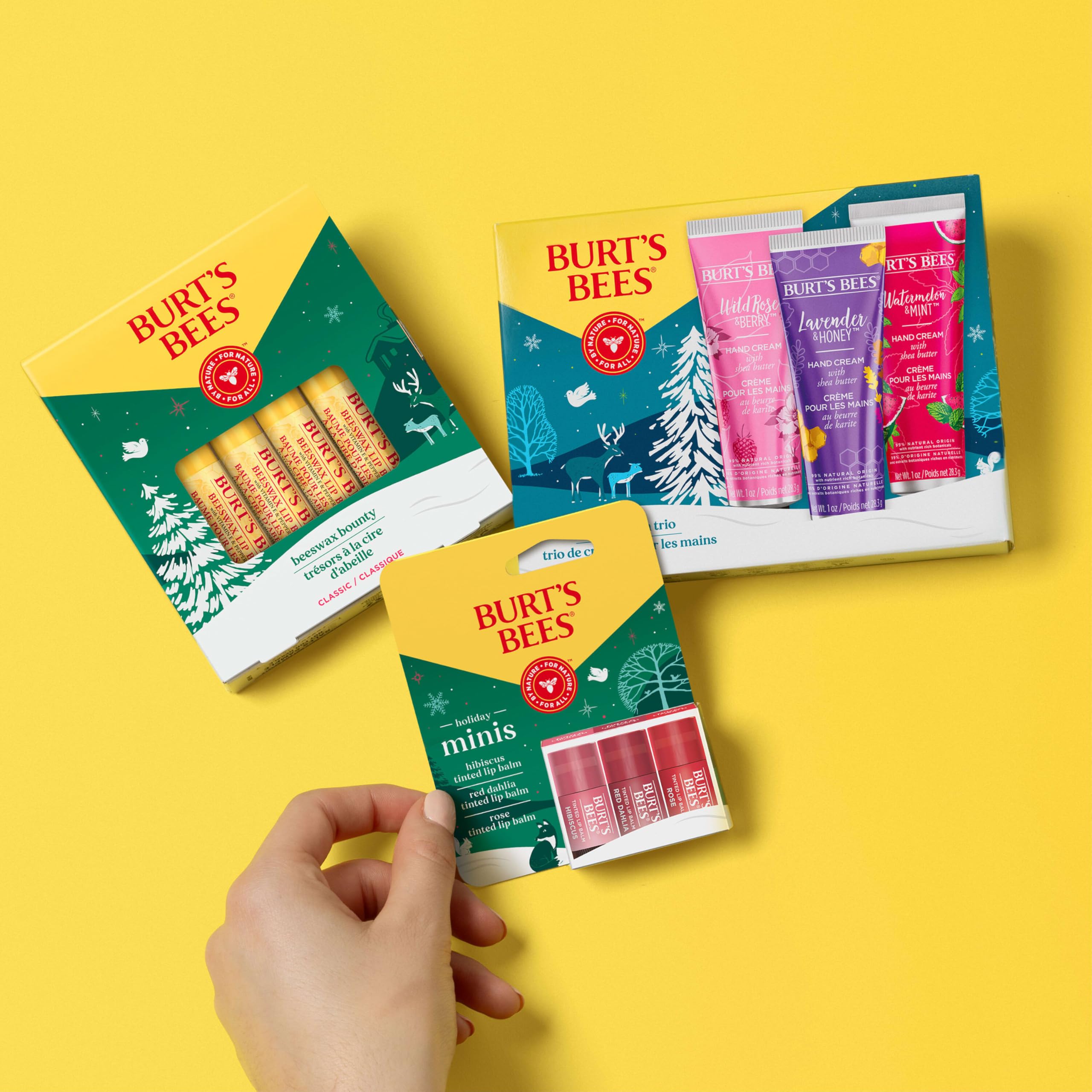 Burt's Bees Beeswax Bounty lip balm gift set companion to skincare routines.