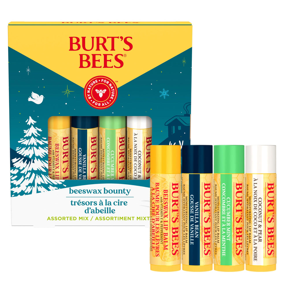Burt's Bees Beeswax Bounty Gift Set front view, perfect for gifting and holiday celebrations.
