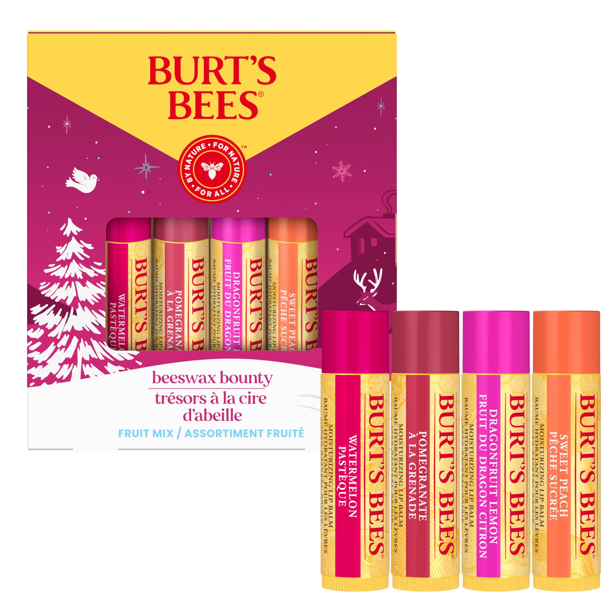 Burt's Bees Beeswax Bounty Gift Set packaging, ready-to-gift holiday presentation.