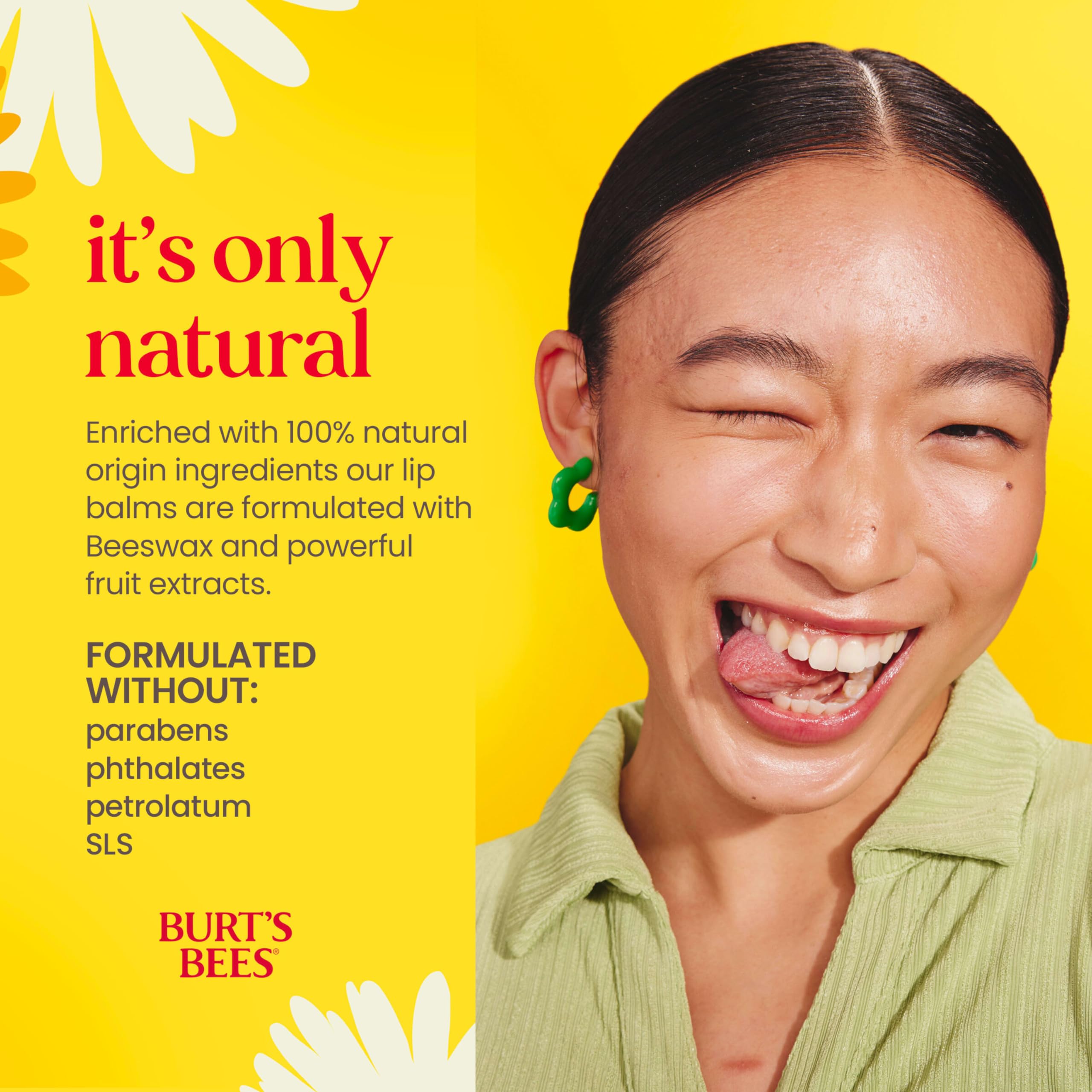 Burt's Bees Beeswax Bounty lip balm with Vitamin E, nourishing and softening.