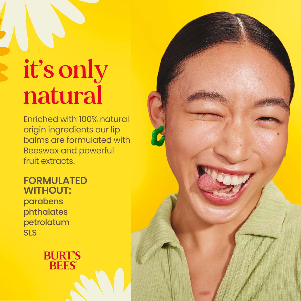 Burt's Bees Beeswax Bounty lip balm with Vitamin E, nourishing and softening.