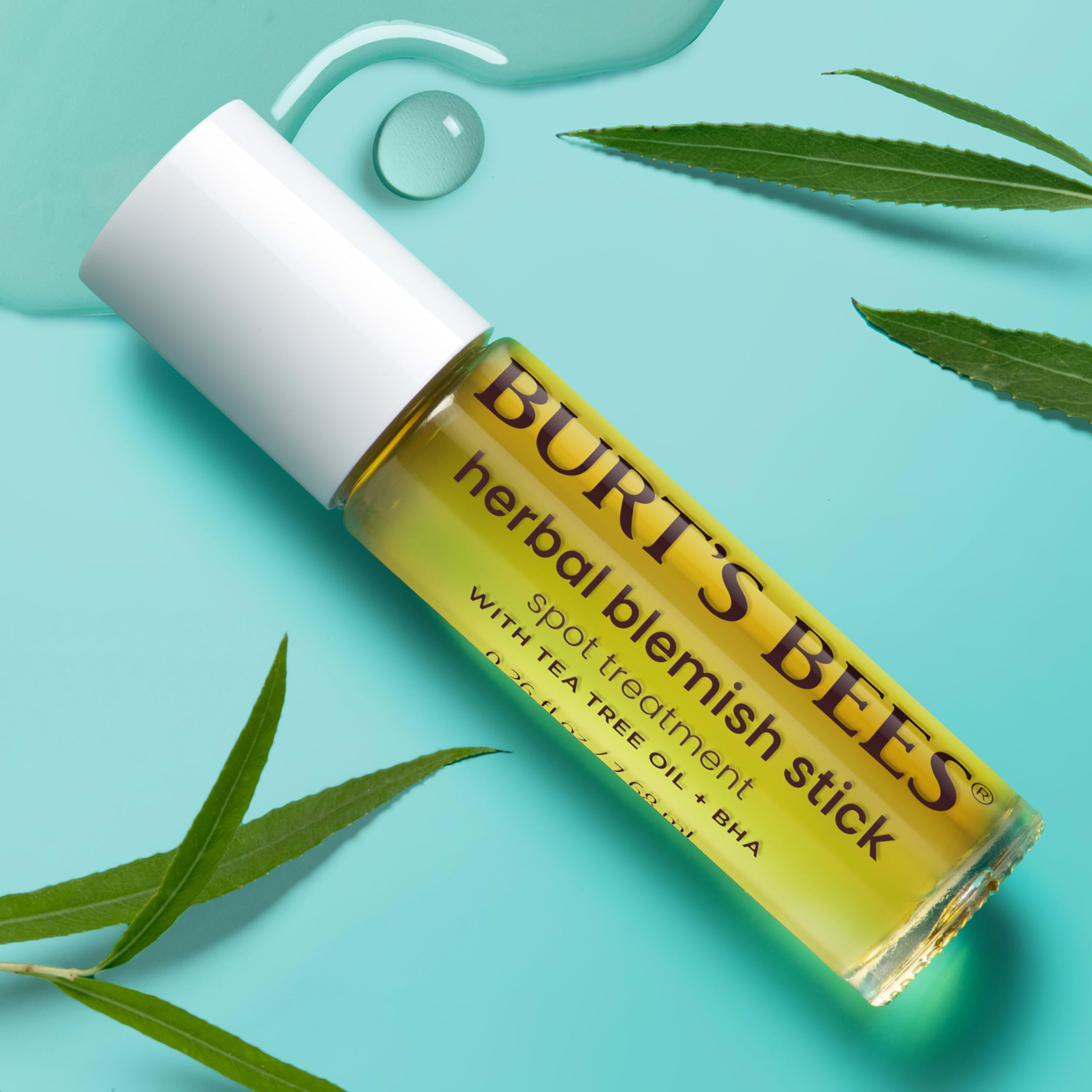 Burt's Bees Herbal Complexion Stick applied directly to a blemish.