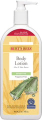 Burt's Bees body lotion sensitive skin Aloe bottle delivers up to 24 hours hydration