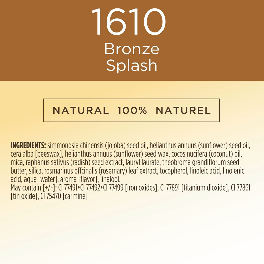 Burt's Bees Bronze Splash swirl reveals radiant glow with a lightweight finish.