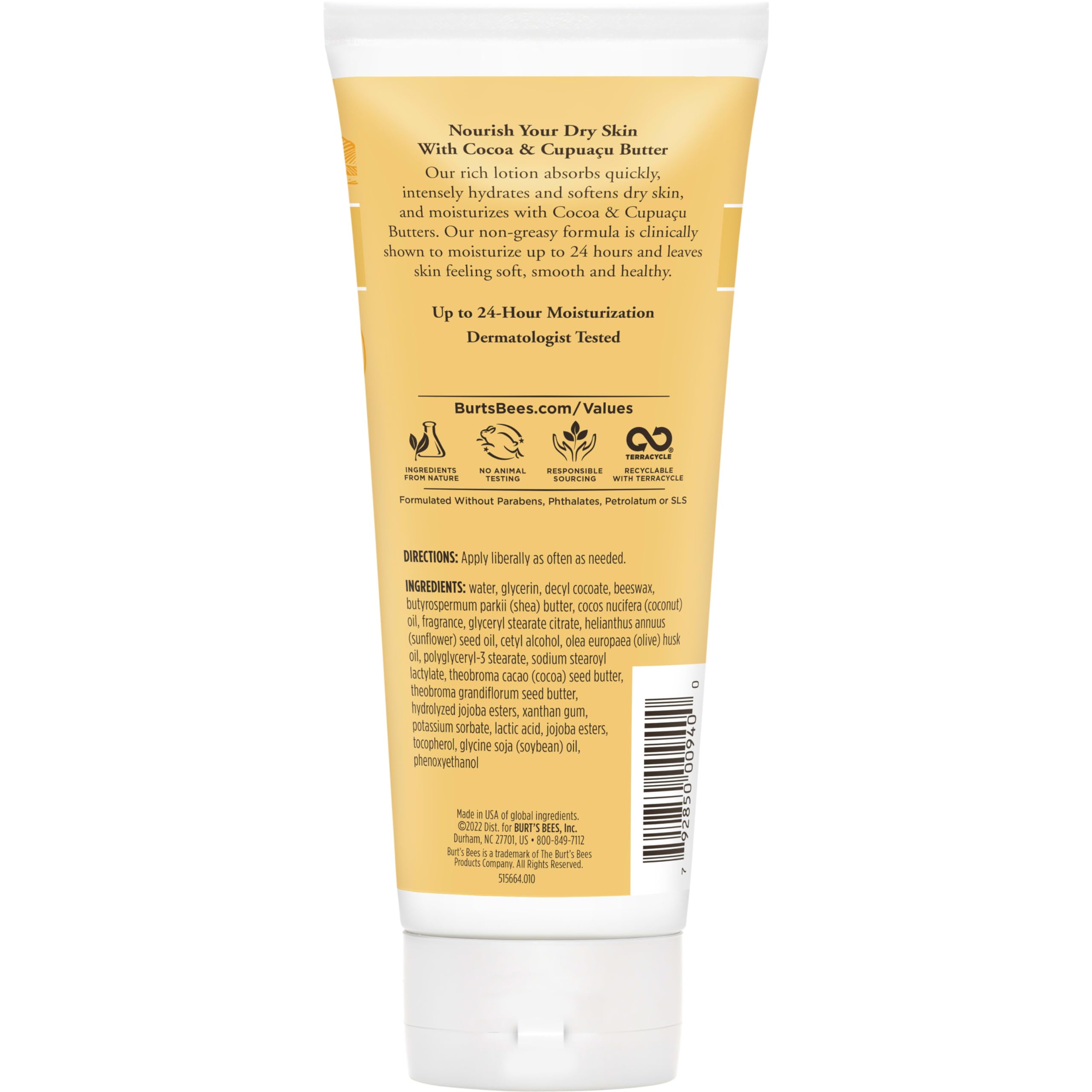 Piel hidratada gracias a Burt's Bees Butter Body Lotion de 6 oz.