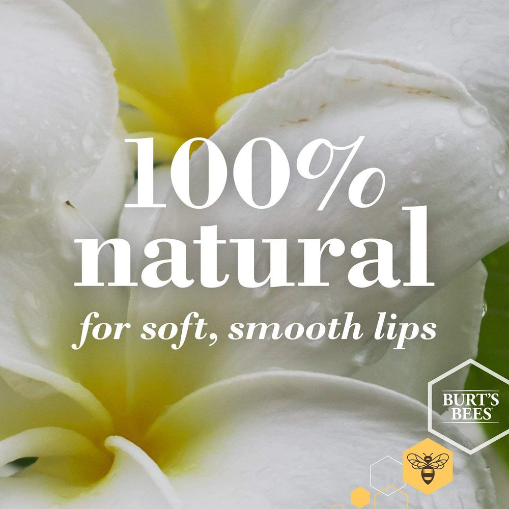 Burt's Bees lip balm closeup shows beeswax texture and smooth application