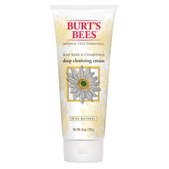 Burt's Bees Deep Cleansing Cream bottle with soap bark and chamomile for a gentle daily cleanse