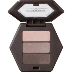 Burt's Bees eye shadow palette trio open compact with shimmering nude shades for natural glow