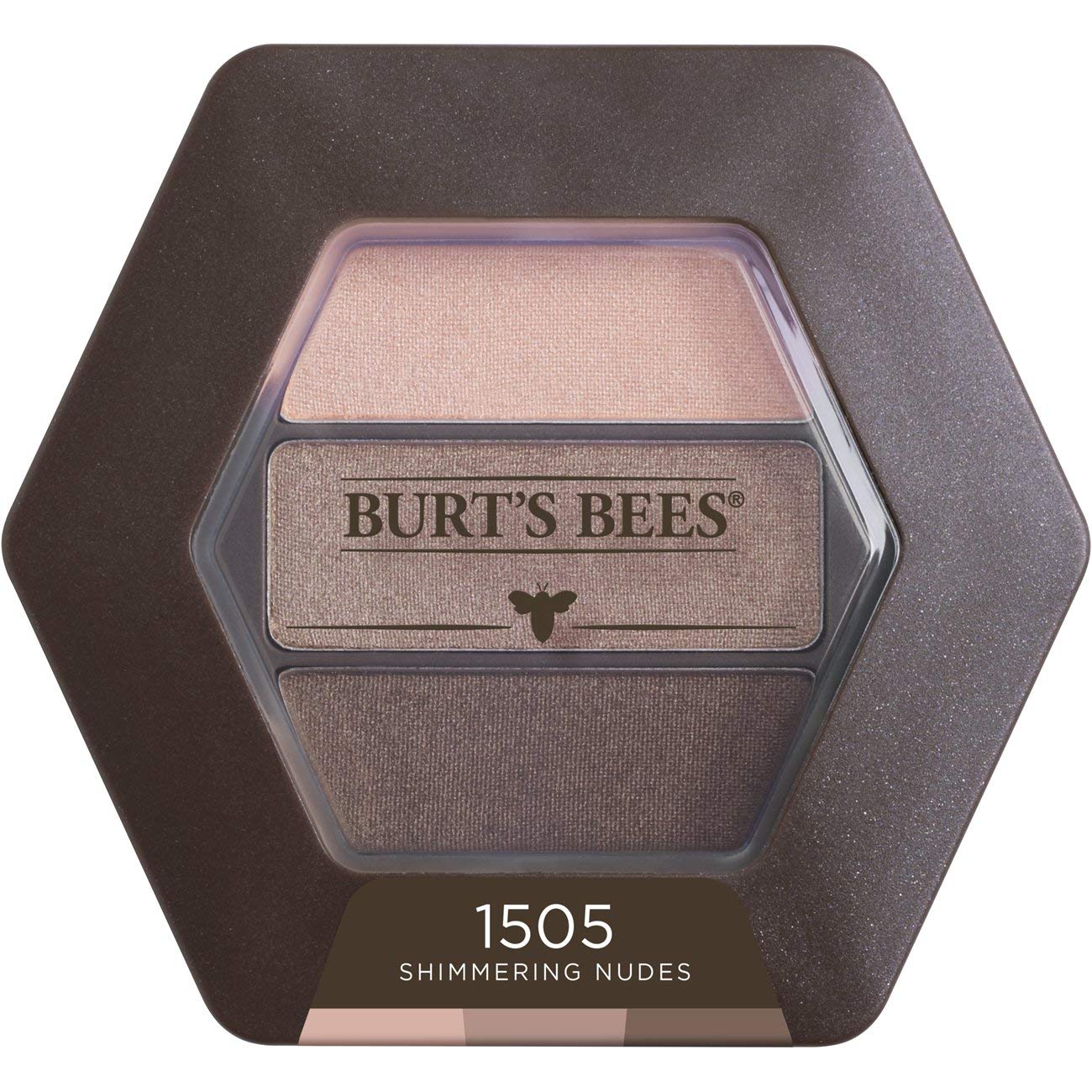Burt's Bees eye shadow trio beige shade close-up showing soft shimmer for everyday wear