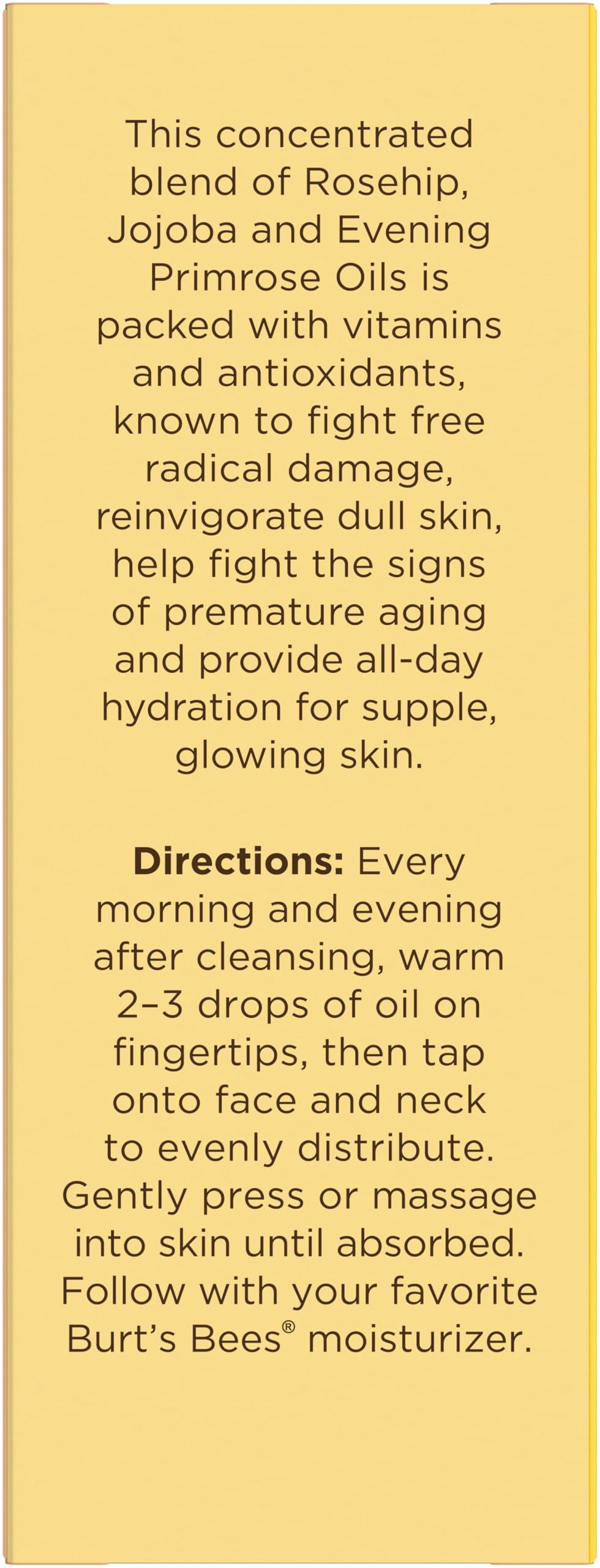 Burt's Bees facial oil anti-age appearance focus with subtle glow