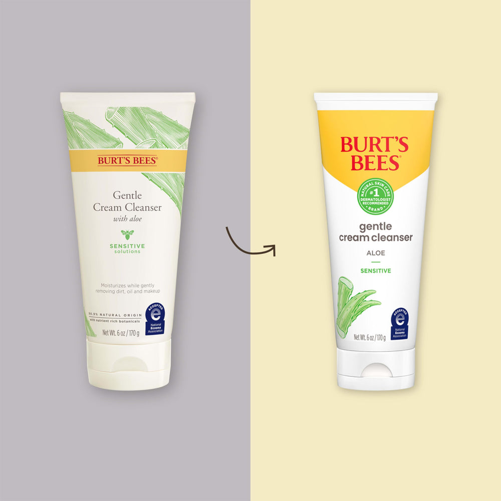 Aloe leaf close-up highlights soothing extract in Burt's Bees cleanser