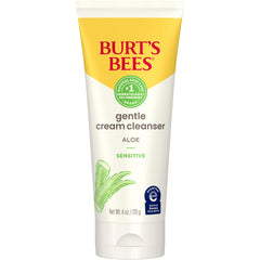 Burt's Bees Gentle Cream Cleanser bottle on a bathroom shelf for daily gentle cleansing