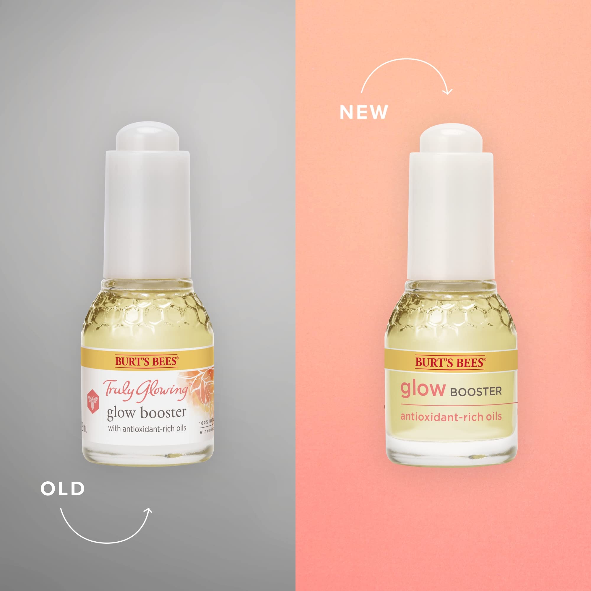 Burt's Bees Glow Booster drops ready for daily application on clean skin