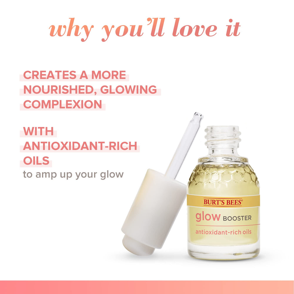 Burt's Bees Glow Booster in morning routine setup for hydrated glow