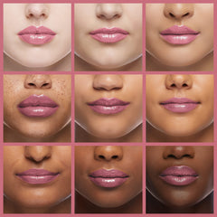 Burt's Bees Lip Shimmer Grapefruit close-up gloss adds luminous color and conditioning.