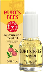 Burt's Bees Gua Sha Oil bottle close-up showing hydrating formula for calm skin