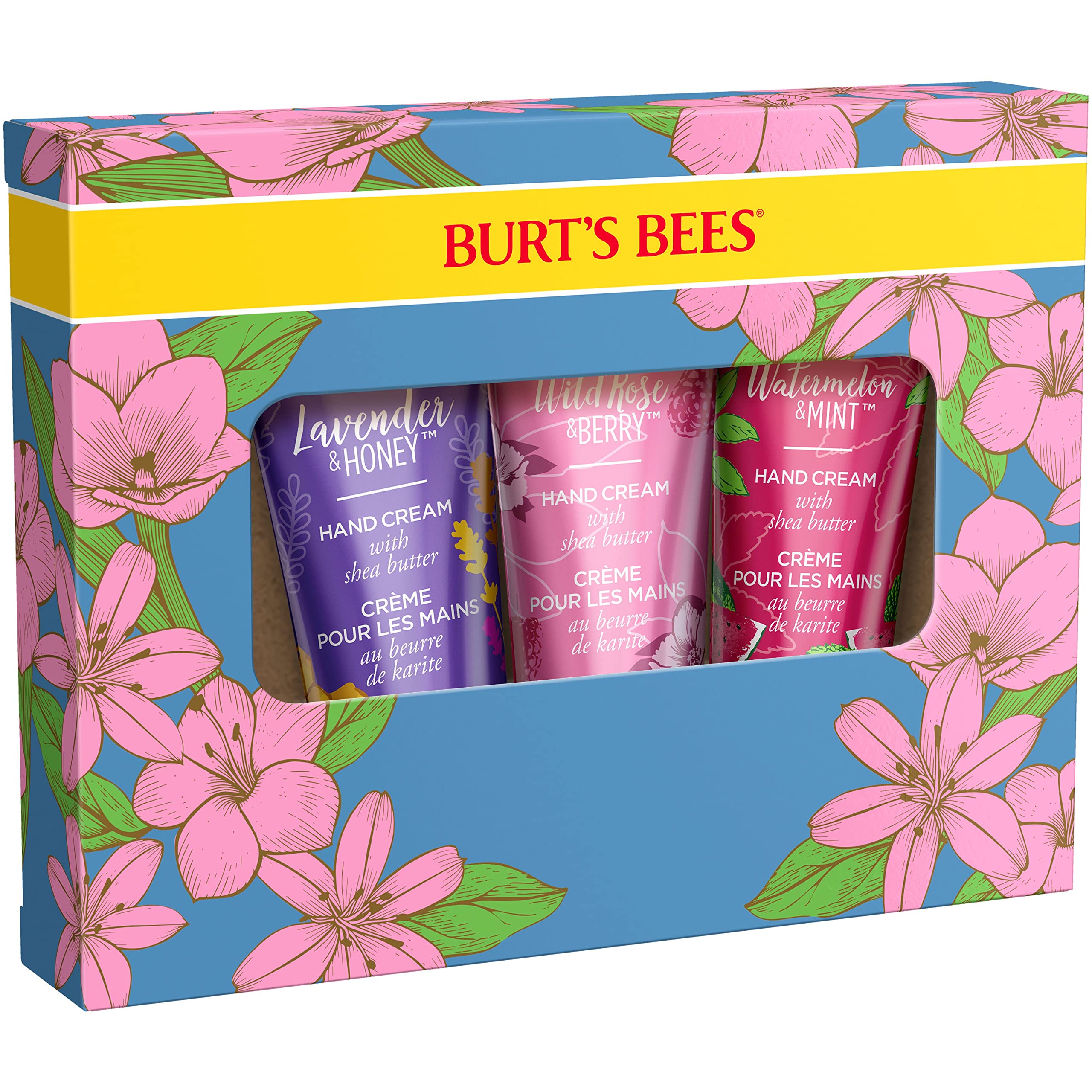 Burt's Bees Watermelon Mint hand cream tube delivering fresh scent and quick hydration.