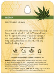 Burts Bees Hemp Lip Balm soft-texture close-up highlights silky feel.