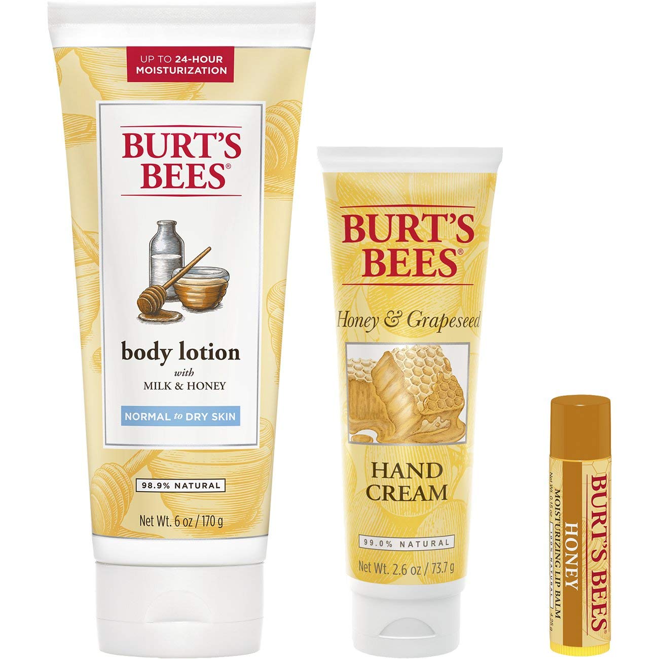 Burt's Bees Honey and Grapeseed Hand Cream tube demonstrating nourishing hand care.