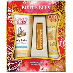 Burt's Bees Honey Pot Gift Set box ready for gifting with three honey-infused skincare products.