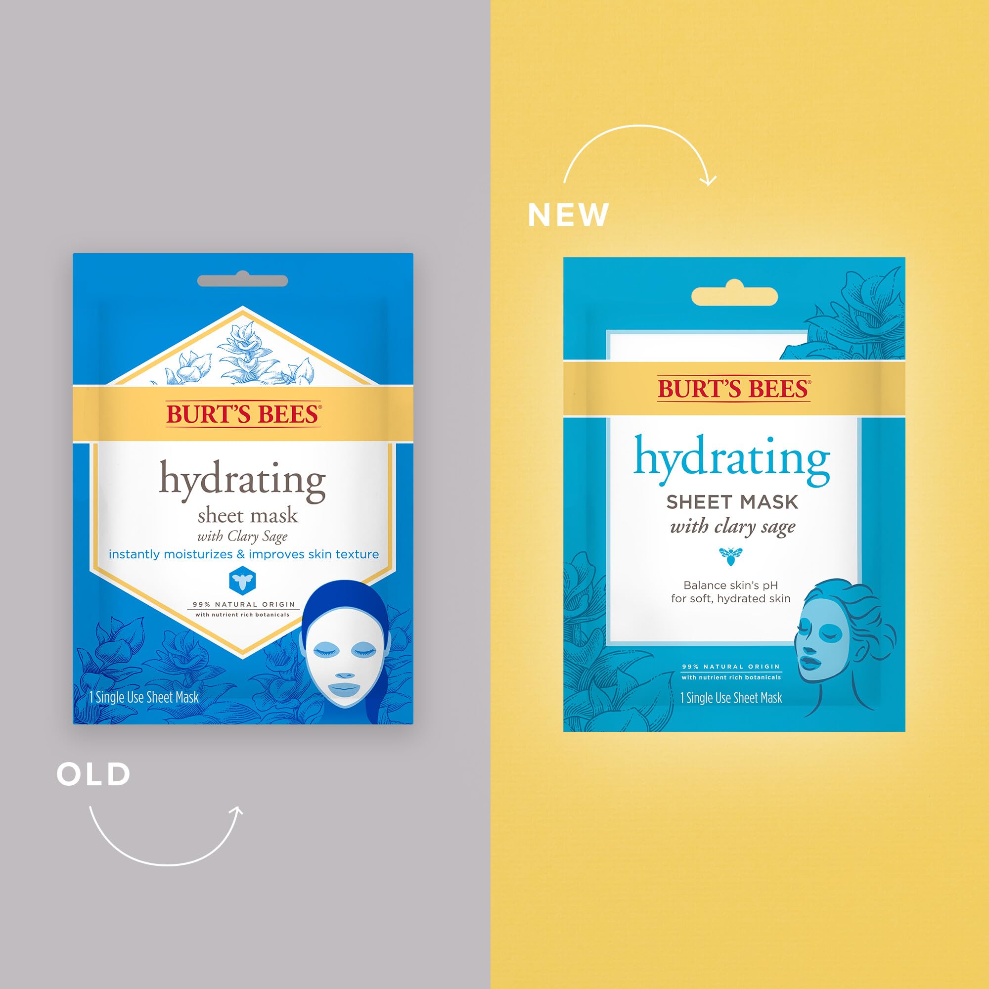 Burt's Bees Hydrating Face Mask kiwi-essence close-up highlights refreshing moisture.