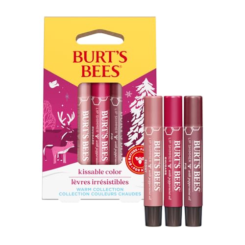 Burt's Bees Kissable Color Warm Gift Set opened reveals a premium lip color collection.
