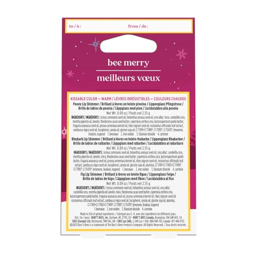 Burt's Bees Kissable Color Warm Gift Set swatches display warm-toned shades for everyday wear.